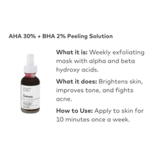 Load image into Gallery viewer, The Ordinary AHA 30% + BHA 2% Peeling Solution
